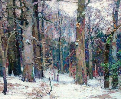 art oil painting reproduction of  John F. Carlson Forest Silence 1917 museum quality handmade