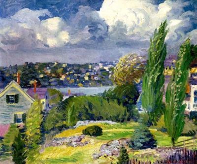art oil painting reproduction of  John French Sloan Breezy Day Gloucester Massachusetts 1915 museum quality handmade