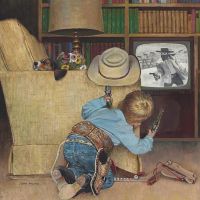 John Philip Falter American Good Guys Wear White Hats 1957