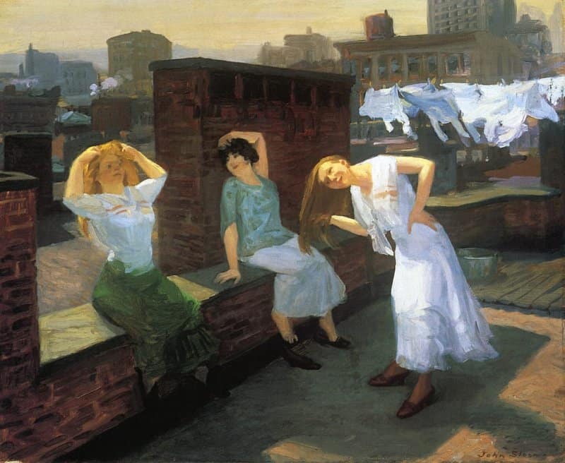 John Sloan Addison Sunday Girls Drying Their Hair - 1912 museum quality