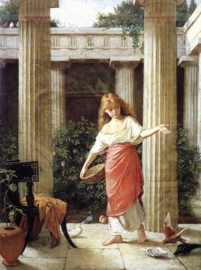 art oil painting reproduction of  John William Waterhouse In The Peristyle 1874 museum quality handmade