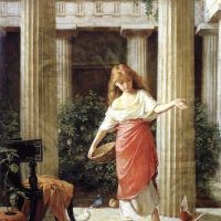 John William Waterhouse In The Peristyle 1874 Hand Painted Reproduction
