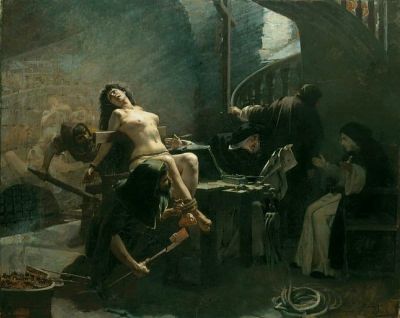 art oil painting reproduction of  Jose De Brito Martyr Of Fanaticism C.1895 museum quality handmade