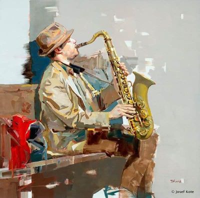 art oil painting reproduction of  Josef Kote The Saxophonist museum quality handmade