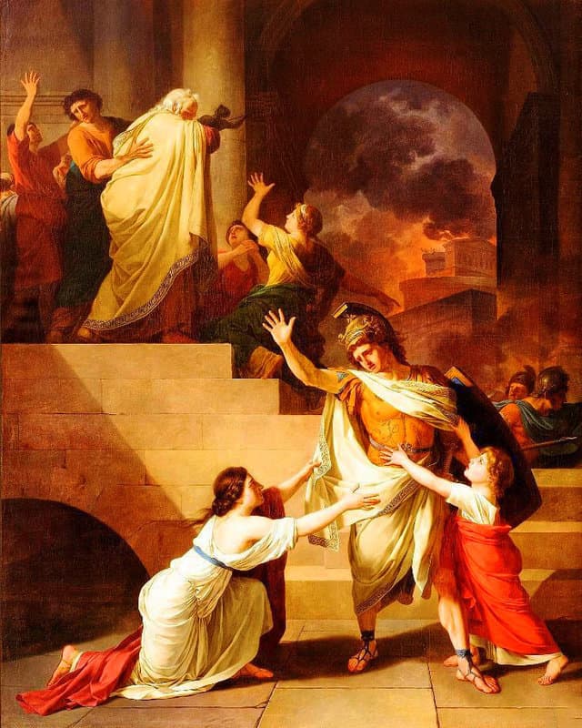 Joseph Benoit.jpg Creusa Preventing Aeneas From Fighting Again During The Destruction Of Troy museum quality