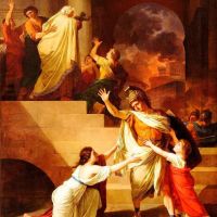 Joseph Benoit.jpg Creusa Preventing Aeneas From Fighting Again During The Destruction Of Troy Hand Painted Reproduction