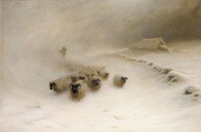art oil painting reproduction of  Joseph Farquharson The Stormy Blast 1898 museum quality handmade