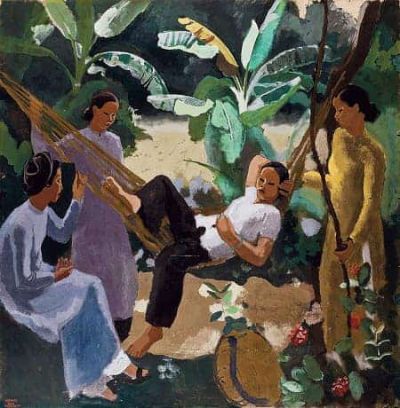 art oil painting reproduction of  Joseph Inguimberty French. Woman In A Hammock museum quality handmade