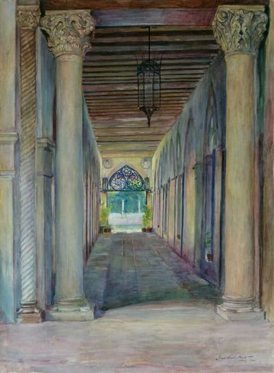 art oil painting reproduction of  Joseph Lindon Smith Entrance Arcade Of Palazzi Barbaro Venice 1892 museum quality handmade