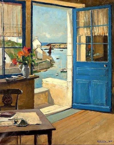art oil painting reproduction of  Joseph Raymond Wintz Vue Sur Le Port De Dolan 1927 museum quality handmade