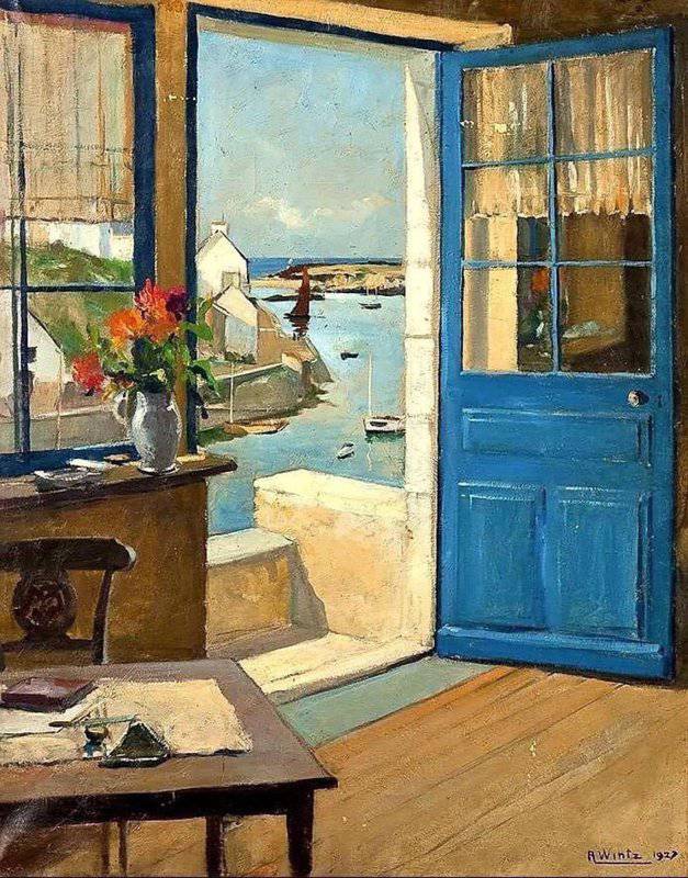 Joseph Raymond Wintz Vue Sur Le Port De Dolan 1927 museum quality