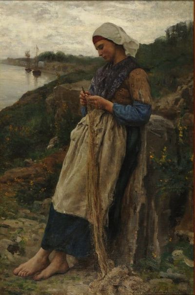 art oil painting reproduction of  Jules Breton A Fisherman S Daughter museum quality handmade