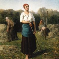 Jules Breton A Girl With A Rake