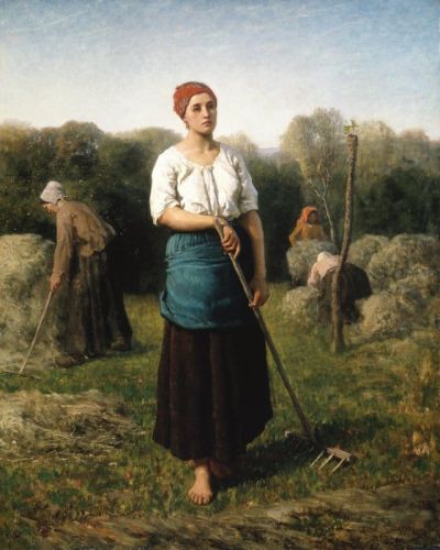 art oil painting reproduction of  Jules Breton A Girl With A Rake museum quality handmade