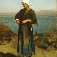 Jules Breton By The Seaside