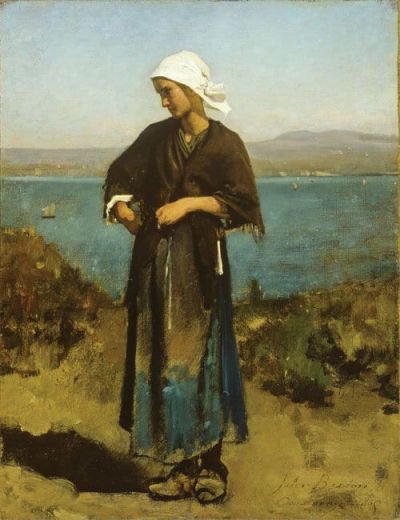 art oil painting reproduction of  Jules Breton By The Seaside museum quality handmade