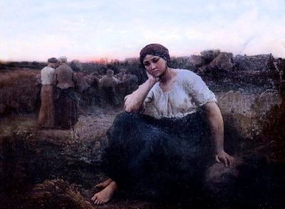 art oil painting reproduction of  Jules Breton Evening museum quality handmade