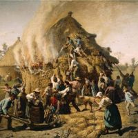 Jules Breton Fire In A Haystack