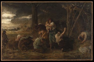 art oil painting reproduction of  Jules Breton La Foudre museum quality handmade