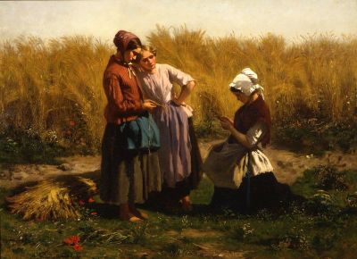 art oil painting reproduction of  Jules Breton Love Tokens museum quality handmade