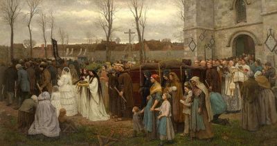 art oil painting reproduction of  Jules Breton Plantation D Un Calvaire museum quality handmade