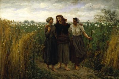 art oil painting reproduction of  Jules Breton Returning From The Fields museum quality handmade