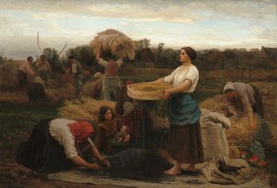 art oil painting reproduction of  Jules Breton The Colza - Harvesting Rapeseed museum quality handmade