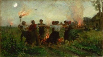 art oil painting reproduction of  Jules Breton The Feast Of Saint John museum quality handmade