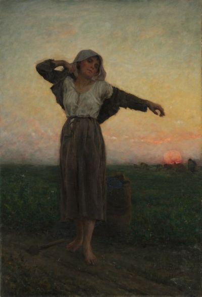 art oil painting reproduction of  Jules Breton The Tired Gleaner museum quality handmade