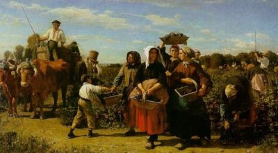 art oil painting reproduction of  Jules Breton The Vintage At Chateau Lagrange museum quality handmade