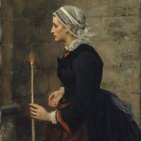 Jules Breton Woman With A Taper