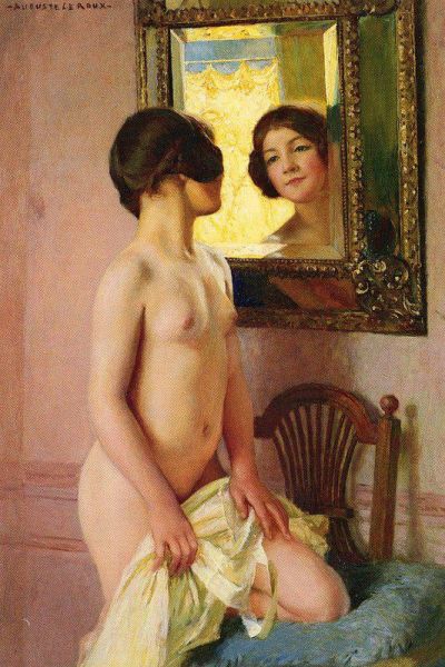 art oil painting reproduction of  Jules Marie Auguste Leroux The Mirror museum quality handmade