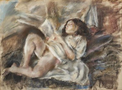 art oil painting reproduction of  Jules Passin Nude Reading museum quality handmade