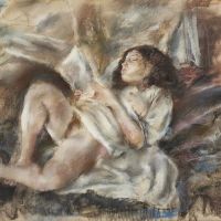 Jules Passin Nude Reading Hand Painted Reproduction