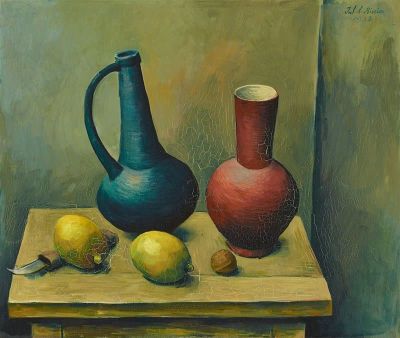 art oil painting reproduction of  Julius Bissier Kleines Stilleben 1928 museum quality handmade