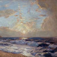 Julius Olsson Ra Sunset Cornish Coast 1920