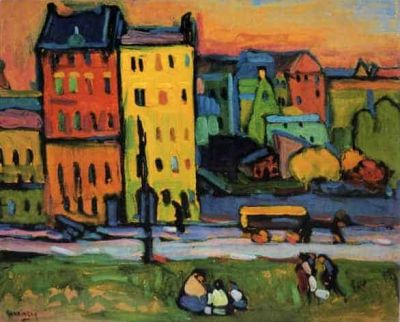 art oil painting reproduction of  Kandinsky Houses In Munich museum quality handmade