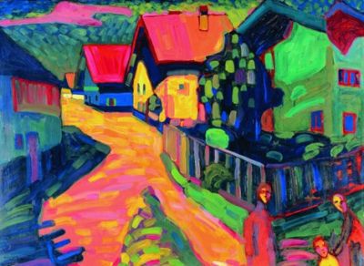 art oil painting reproduction of  Kandinsky Murnau Street With Women museum quality handmade