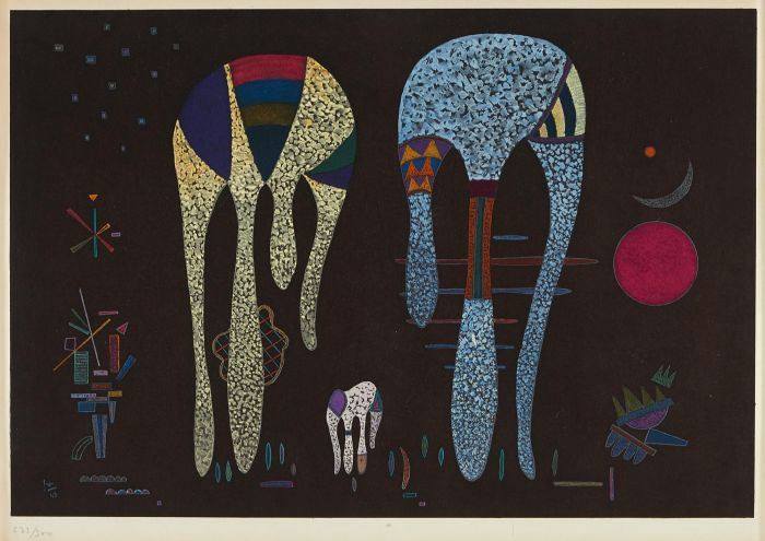 Kandinsky Untitled After Oil Painting Accord - 1969 museum quality