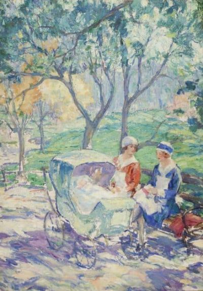 art oil painting reproduction of  Karl Buehr In The Park Ca. 1920 museum quality handmade