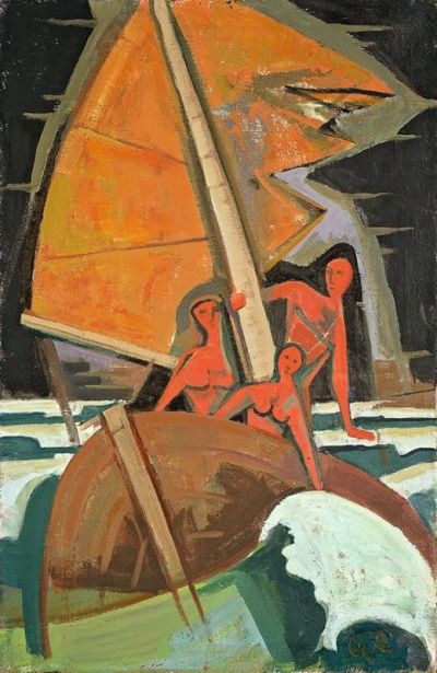 art oil painting reproduction of  Karl Hofer Boat In The Storm 1952 museum quality handmade