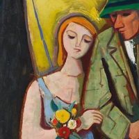 Karl Hofer Liebespaar Am Tisch 1952