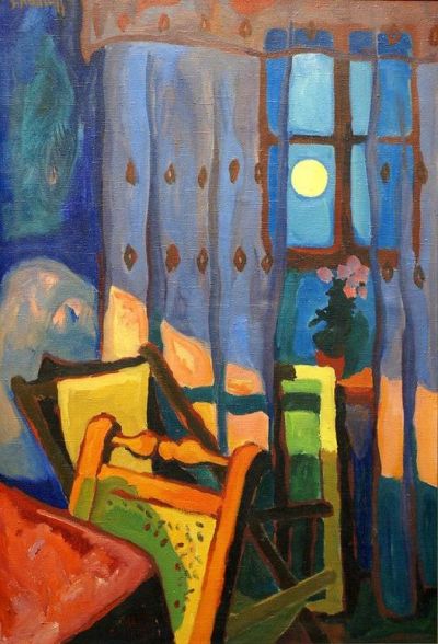 art oil painting reproduction of  Karl Schmidt-rottluff Evening In The Room 1935 museum quality handmade
