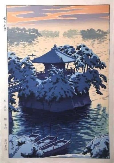 art oil painting reproduction of  Kasamatsu Shiro Snow At Matsushima museum quality handmade
