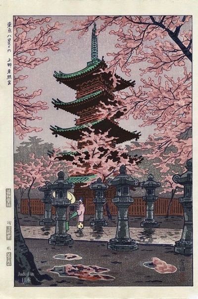 art oil painting reproduction of  Kasamatsu Shiro Ueno Tosho-gu museum quality handmade