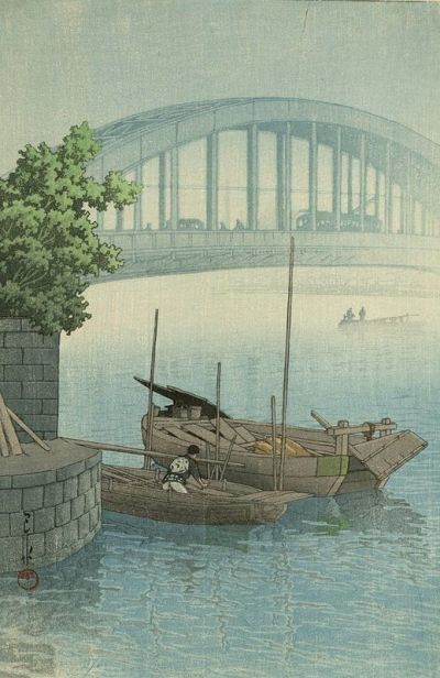 art oil painting reproduction of  Kawase Hasui Eitai Bridge 1937 museum quality handmade