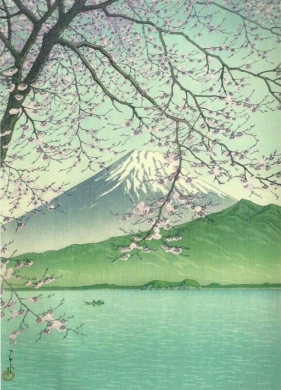 Kawase Hasui Kisho Nishi-izu - A View Of Fuji From The Izu Peninsula South Of Tokyo 1937 museum quality