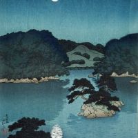 Kawase Hasui Moonlit Night Daisensui Pond 1920