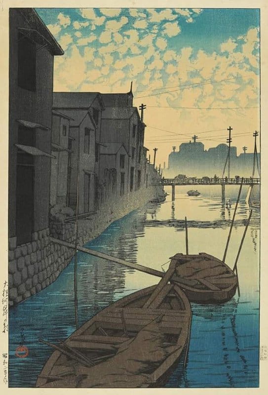 Kawase Hasui Morning On The Daikon Wharf 1927 museum quality
