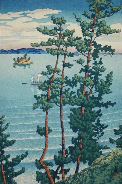 art oil painting reproduction of  Kawase Hasui Nishi Park Fukuoka 1927 museum quality handmade
